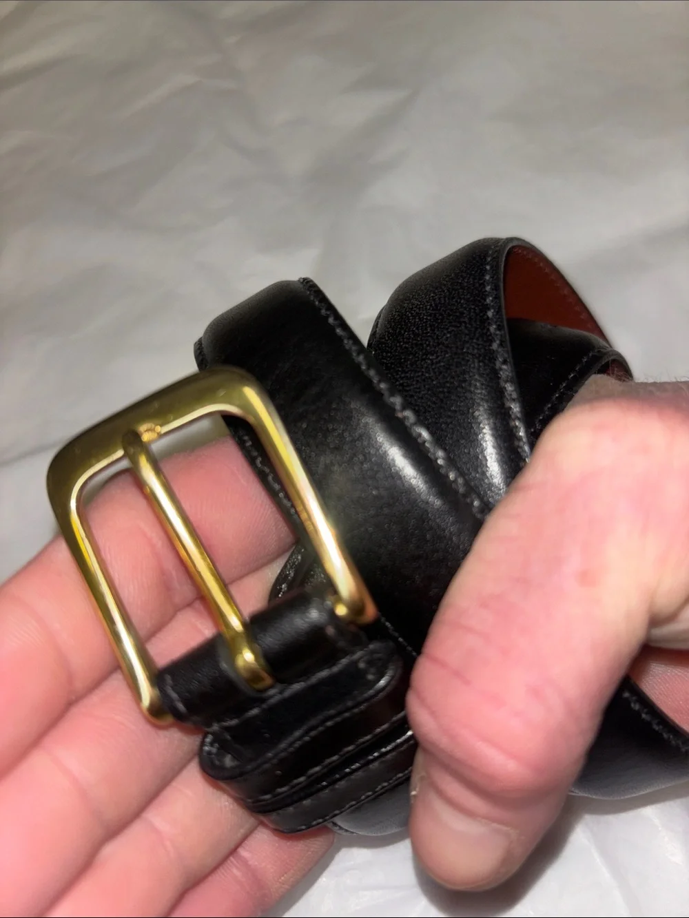Vintage Coach Black Leather Men’s Belt Strap Size 32 Brass Buckle